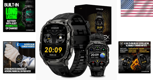 All-in-One Rugged Smartwatch: Track Fitness, Receive Calls - Active Lifestyle