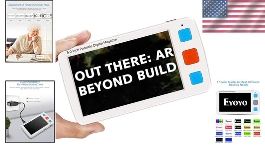 Lightweight 5-Inch Magnifier with Foldable Handle and AV Output for Easy Use