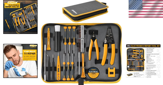 Comprehensive 39pc Toolkit for Devices – Durable Repair Tools with Zipper Case