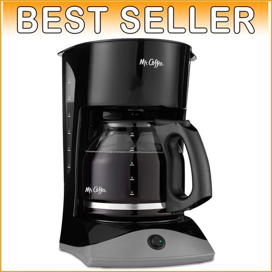 Classic 12-Cup Black Coffee Maker with Auto Pause - Perfect for Home & Office