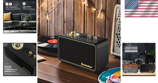 Vintage Retro Bluetooth Speaker - Wooden Wireless AM/FM Radio for Home & Travel