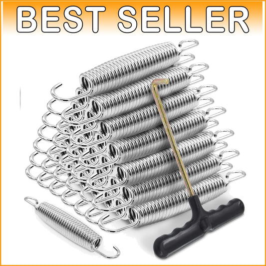 Durable 72 Stainless Steel Trampoline Springs - 5.5 Inch with T-Hook Accessory