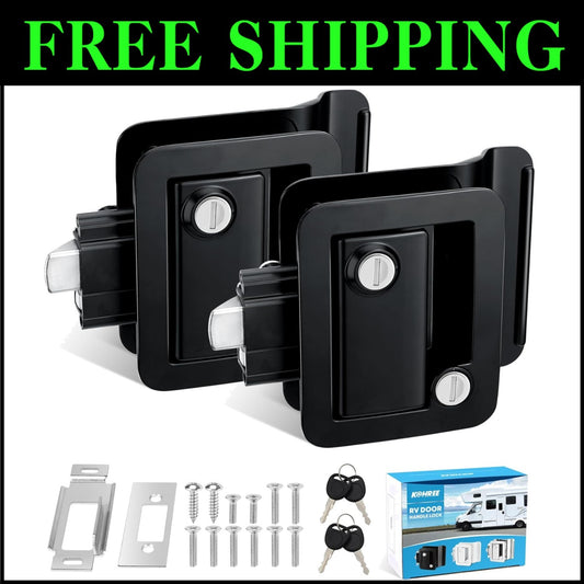 2 Pack of Waterproof RV Door Locks with Longer Screws - Secure Your Trailer