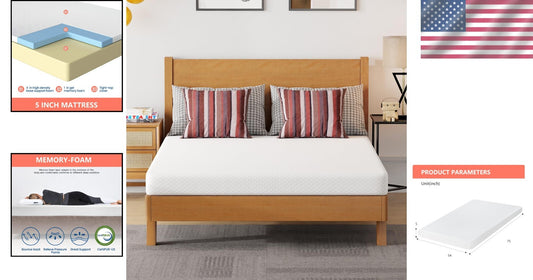 Pressure Relieving & Breathable Gel Memory Foam Mattress - Full, 5-Inch Comfort