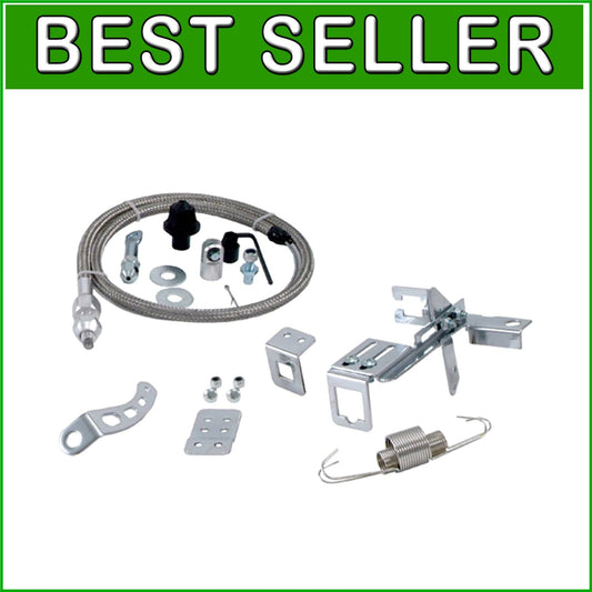 3ft Braided Stainless Steel Throttle Cable with Universal Adjustable Bracket Set