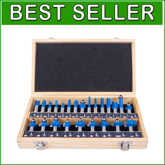 1/2 Inch Router Bit Set - 24 Durable Pieces for Versatile Woodworking Projects