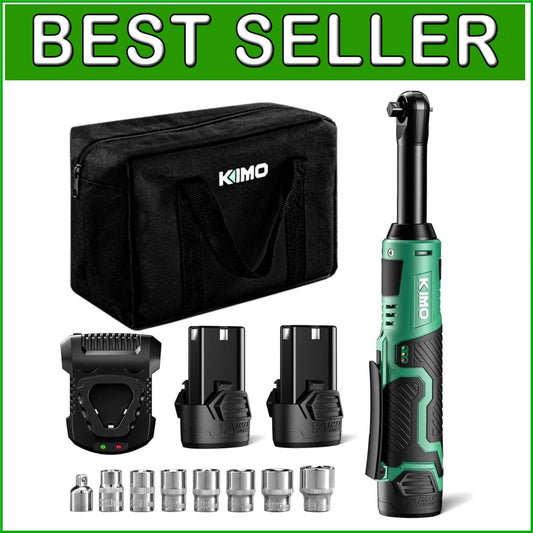 Cordless KIMO 3/8" Ratchet Wrench Set: Dual 2.0Ah Batteries & Speed Control