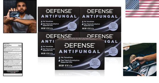 Defense Soap 5-Pack with Tolnaftate | Fast-Acting Jock Itch & Ringworm Relief