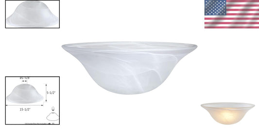 Etched Alabaster Replacement Glass Shade for Torchiere & Pendant Lights - 15.5"