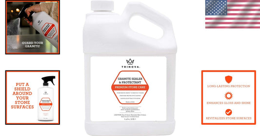 Advanced Stain-Proof Granite Sealer & Polish - 128 fl oz for Durable Stone Care