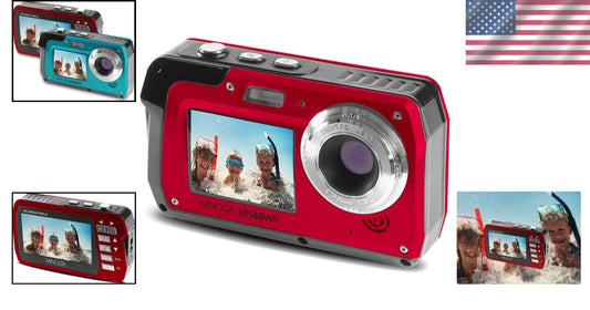 48MP Waterproof Digital Camera with Dual LCD Screens - 2.7K Video Capture