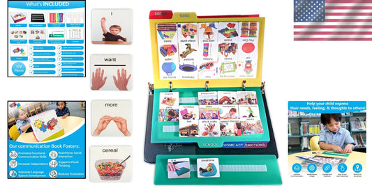Portable Autism Communication Kit with 162 Photo Cards & Color-Coded Dividers