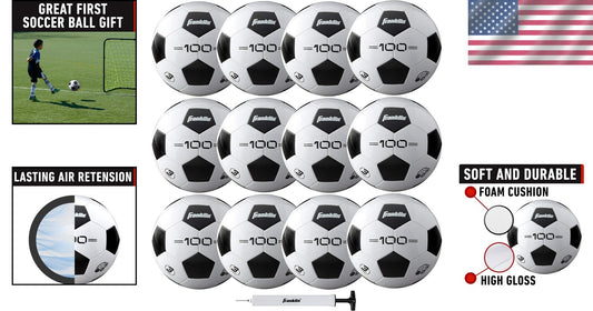 Youth & Adult Soccer Balls - Durable PVC, Soft Foam, Sizes 3, 4 & 5 - Bulk Set