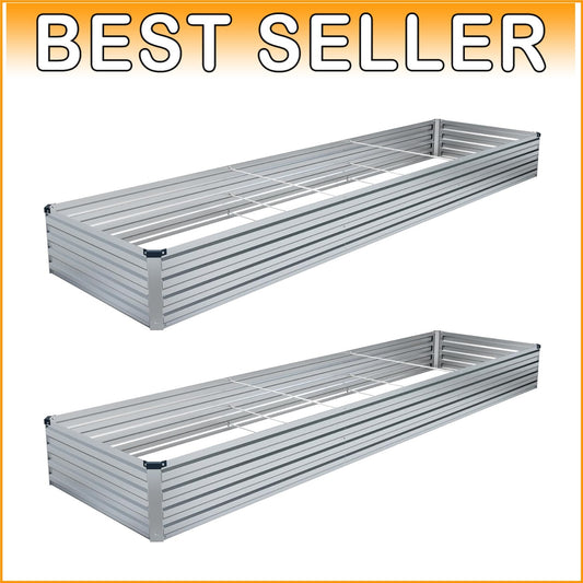 Durable & Safe 2-Piece Raised Garden Bed Kit - 12x4x1FT for Herbs & Fruits