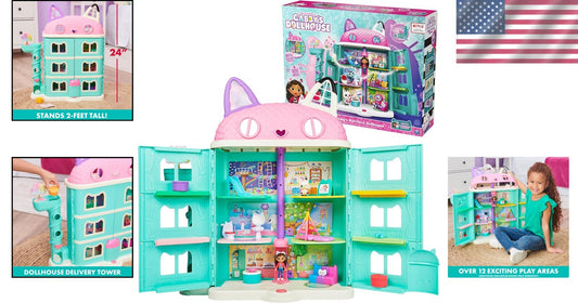 Gabby's Dollhouse - Massive 2ft Playset with Sound Effects & Collectible Figures