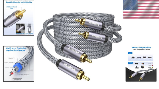 High Quality 20ft RCA to RCA Cable - Exceptional Durability with Loss-less Sound