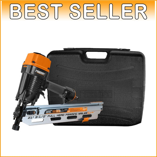 21 Degree Pneumatic Framing Nailer with Anti-Dry-Fire & Tool-Free Depth Adjust
