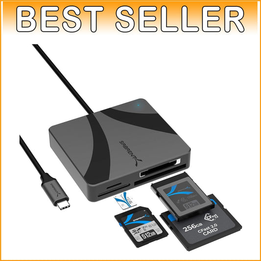 Versatile USB-C Card Reader: Supports CFexpress, CFast 2.0, MicroSD & SD Cards