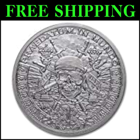 1 oz Silver Pirate Round - Pieces of Eight Coin with Stunning Design