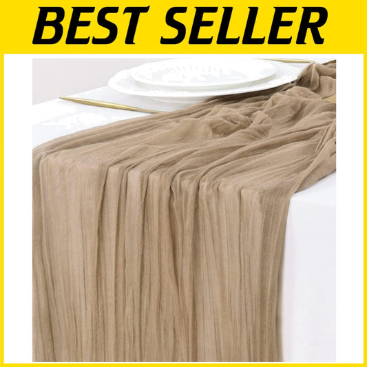 Nude Brown Cheesecloth 120 Inch Table Runner Set of 15 for Weddings & Events