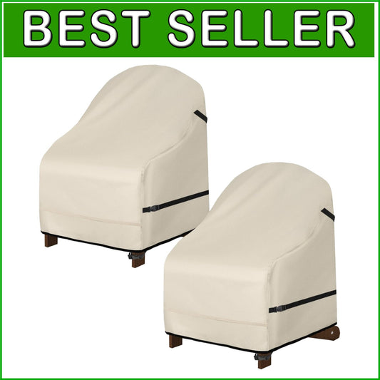 Waterproof Beige Patio Chair Cover 2-Pack - Ultimate Protection for Adirondacks