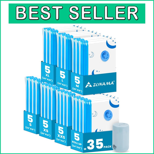 Durable Vacuum Sealed Bags with Rechargeable Pump - 35 Sizes for Optimal Storage
