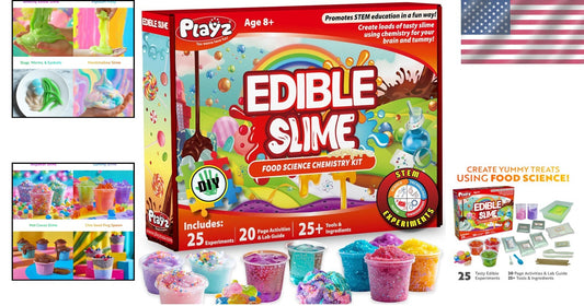 Edible Slime Candy Making Science Kit - 25 Fun Experiments for Kids Aged 8-12