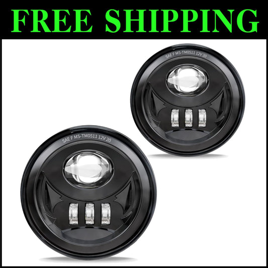 DOT Approved LED Fog Lights for Tacoma, Sequoia, Tundra - Bright Black Finish