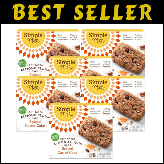 Organic Coconut Oil Almond Flour Snack Bars - Gluten Free, 6 Delicious Packs