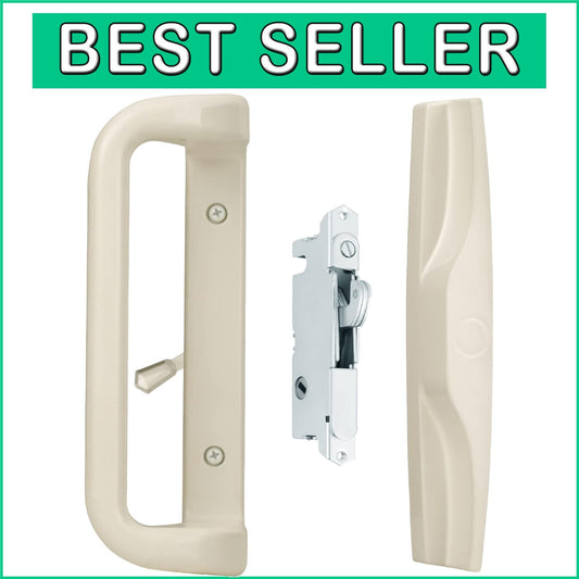 Elegant Beige Patio Door Handle Set with Mortise Lock - Easy Install & Durable