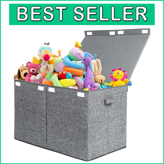 Durable Foldable Toy Chest with 122L Capacity - Perfect Storage for Playrooms