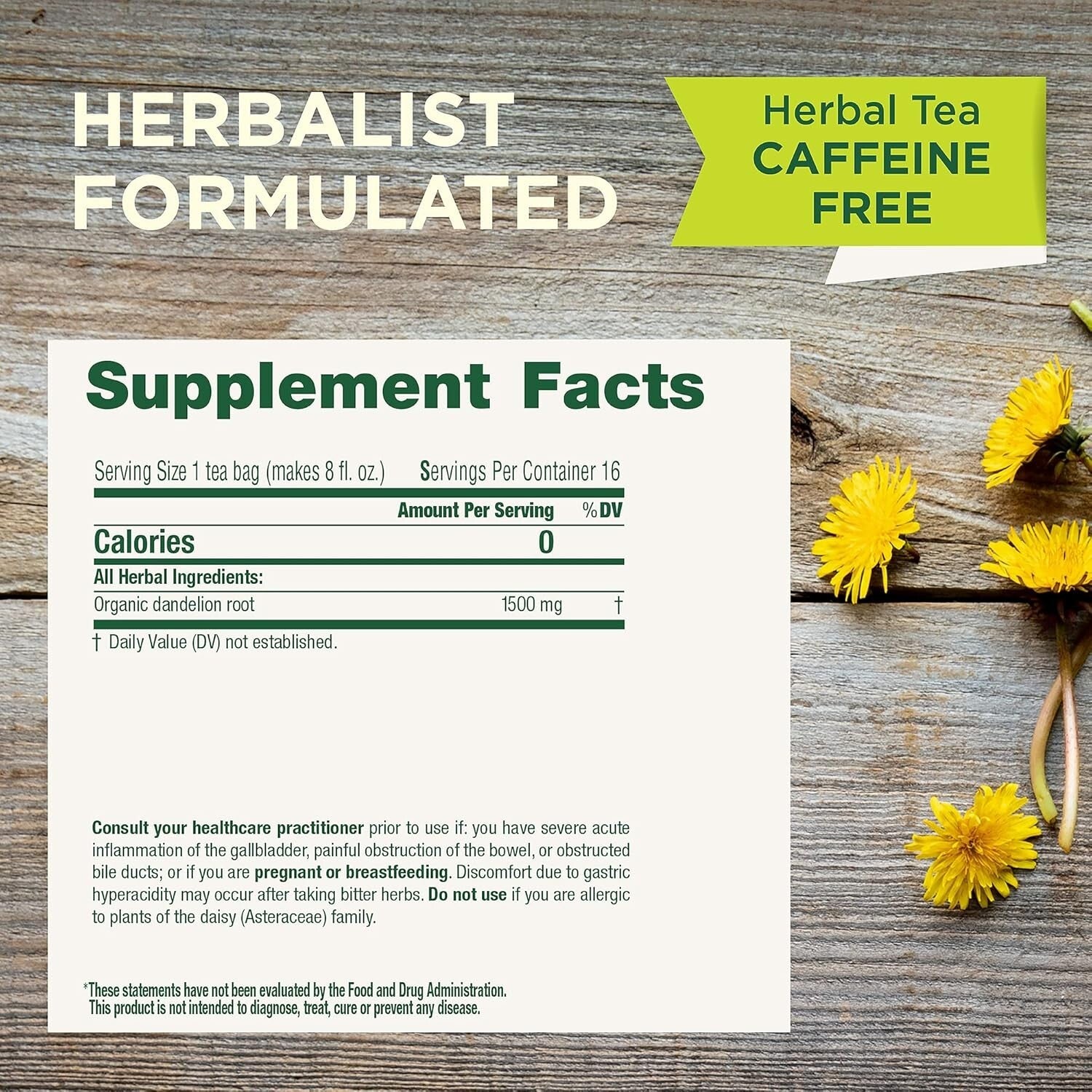 Organic Roasted Dandelion Root Tea - 96 Count for Healthy Digestion & Detox