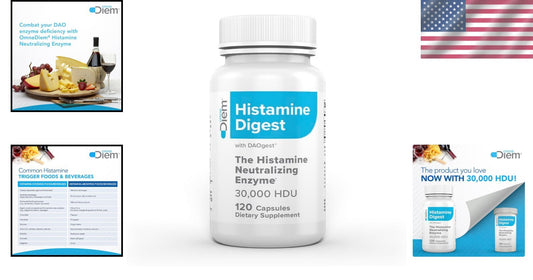 Fast-Acting Diamine Oxidase Enzyme - 120 Caps for Histamine Sensitivity Support