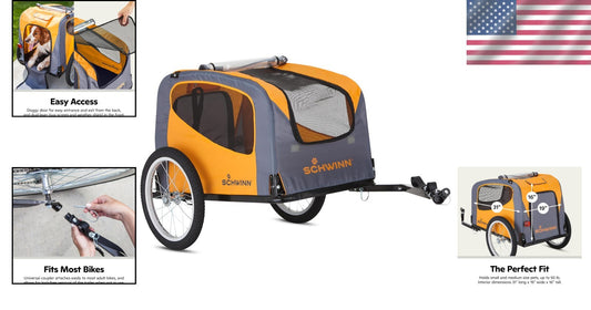 Rascal Dog Bike Trailer & Carrier for Pets Up to 50lbs - Foldable & Versatile