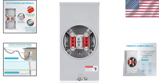 Efficient 200 Amp Meter Socket with Copper Internals for Stable Transmission