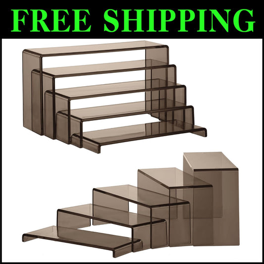 10 Durable Rectangular Acrylic Risers with Crystal-Clear Visibility for Displays