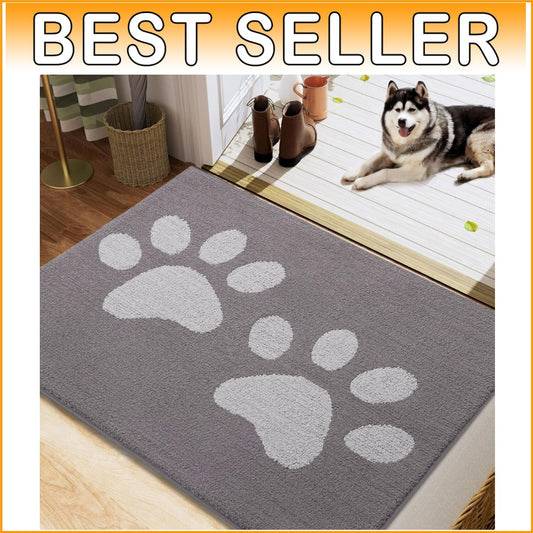 Absorbent Dog Door Mat for Muddy Paws - Non-Slip & Machine Washable 40x32