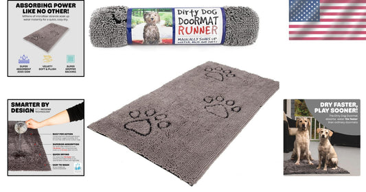 Versatile Dog Doormat 60''x30'' - Stylish Grey with Rapid Drying Ability