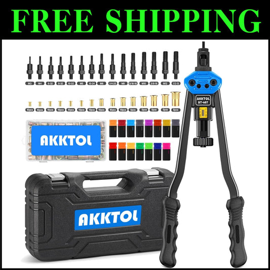 Rivet Nut Installation Tool Kit - 16" Heavy-Duty Tool with Easy Mandrel Change