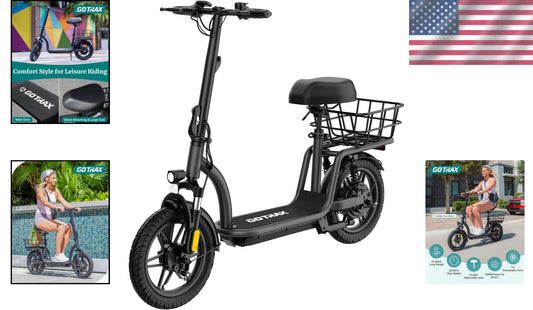 Adult Electric Commuter Scooter - Quiet Ride, Dual Drum Brakes, Wide Deck, 20mph