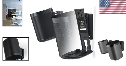 Black Wall Mount for SONOS One Speaker - Secure Tilt & Swivel Functionality