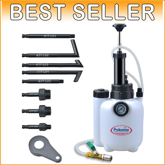 3L Transmission Fluid Pump with Pressure Gauge & 8 Adapters for Easy Filling