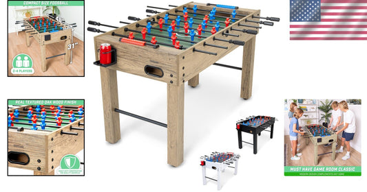 Stylish 48-Inch Foosball Table - Choose Oak, Black or White - With Accessories