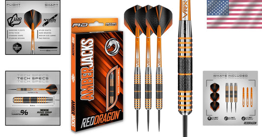 Amberjack Series 30G Premium Tungsten Darts Set with Flights and Shafts
