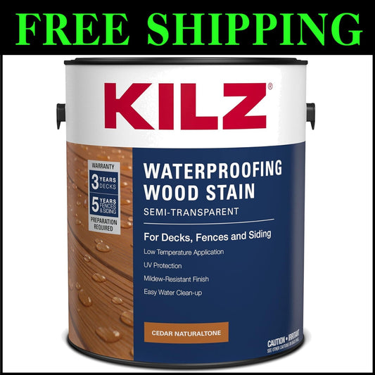 Acrylic-Based Cedar Semi-Transparent Wood Stain - 1 Gallon, 500 Sq. Ft. Coverage