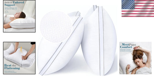 Dual Pack Standard Bed Pillows – Down Alternative, Oeko-Tex Certified Quality