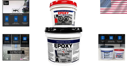 100% Solids Industrial-Grade Epoxy Floor Coating - Water Resistant 3 Gallons Kit