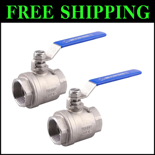 High Pressure 1-1/4" Stainless Steel Ball Valves with Insulated Handles (2-Pack)