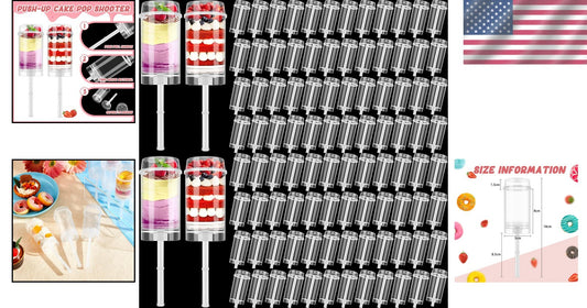 Elegant Push Pop Containers: 200-Pc Clear Dessert Shooter Kit for Parties