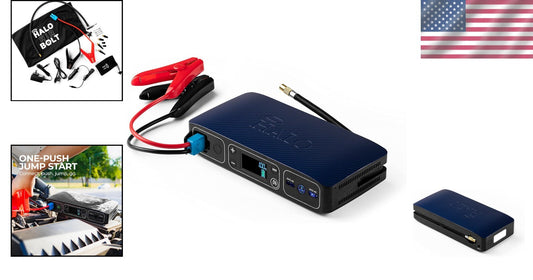 Compact Jump Starter with Air Compressor & LED Light for Roadside Emergencies